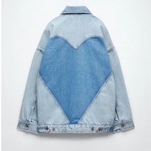 ZARA Oversized Denim Jacket with Heart